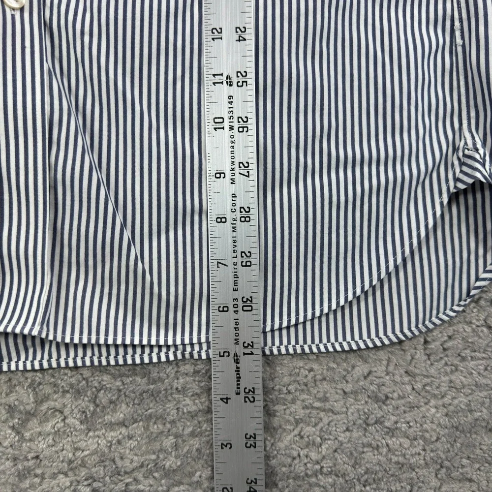 J Crew Men's Thompson Shirtings Dress Shirt 80's 2-Ply L(16-16 1/2) Navy Gingham